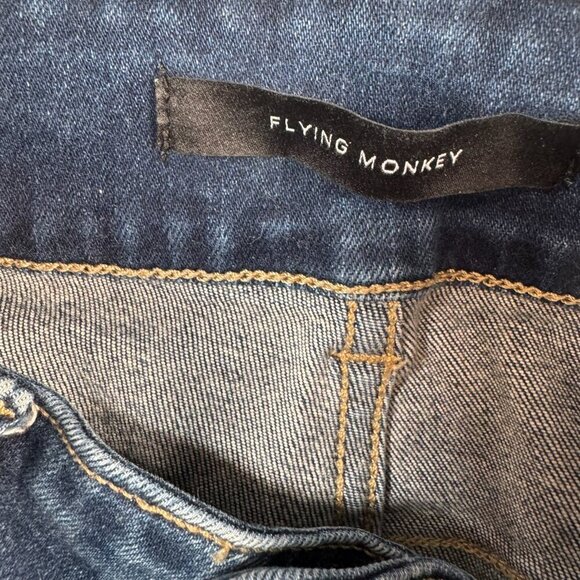 Flying Monkey Jeans Womens 26 Blue Skinny Mid Rise Dark Wash Stretch Distressed - Picture 3 of 11